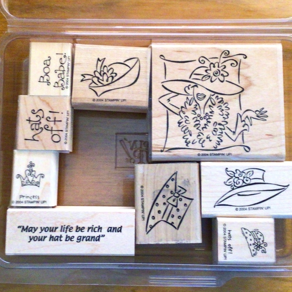 Rarely used Stampin up Hats off stamps